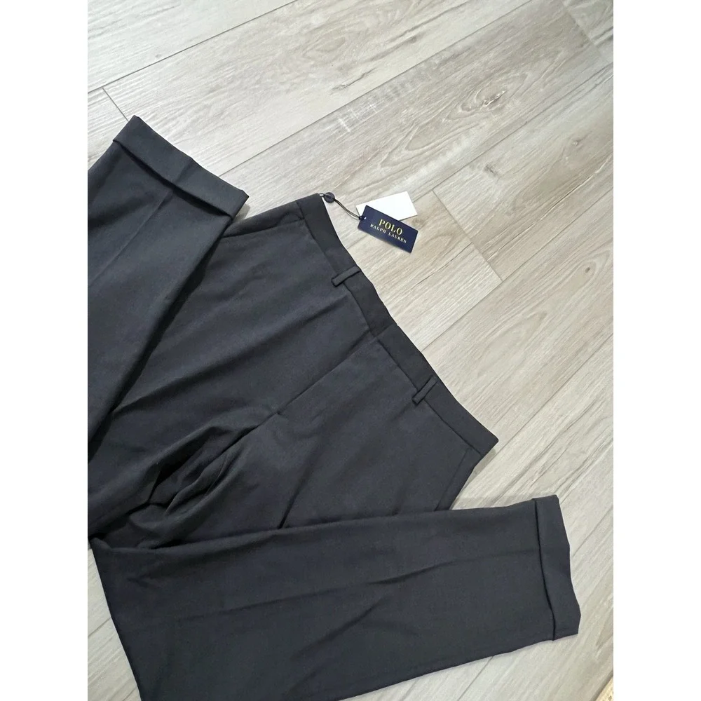 Polo Ralph Lauren Dress Pants Mens 34-33 Grey Wool Blend Flat Front Stretch NWT